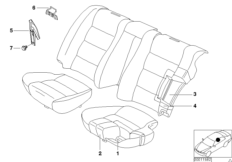 Rear seat 2-door/single parts