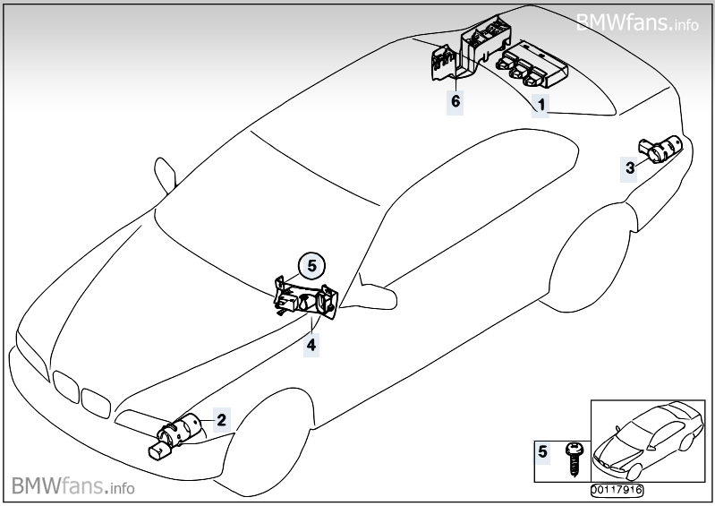 BMW Parking Distance Control Sensor Module PDC 2004-2010 E60 E63 E65 X5 RR OEM 