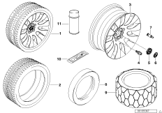 BMW alloy wheel, ellipsoid styling 91