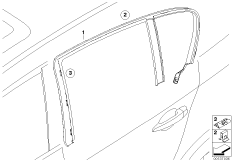 Cover, window frame, door, rear