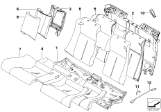 Upholstery parts for rear seat