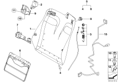 Rear panel, basic seat and sports seat