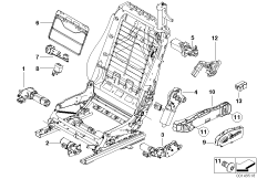 Seat, front, actuations electr.