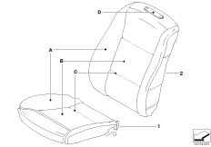 Individual cover, comfort seat, front, LC