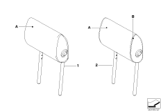Indiv. folding headrest, basic seat, rear