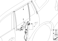 El.rear door window lifting mechanism
