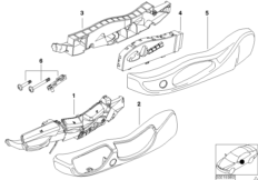 Single parts of BMW sports seat controls