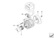 Alternator single parts, 120A Bosch