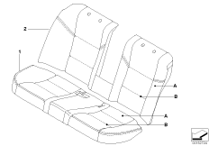 Individual cover, seat, rear, leather