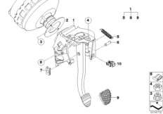 Pedal assembly, twin-clutch gearbox