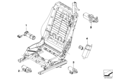 Seat, front, actuations electr.