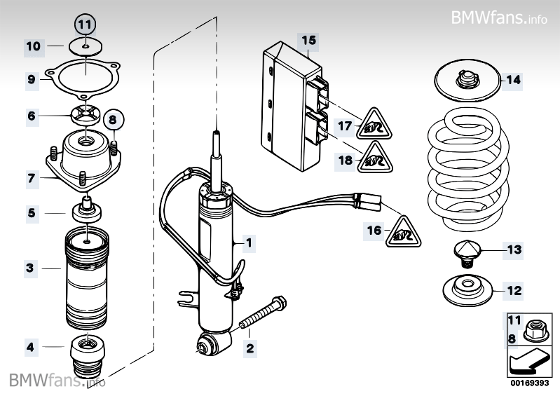 Spring strut, rear/EDC/control unit BMW X5 E70, X5 4.8i (N62N 