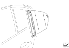 Roller sun visor, rear door