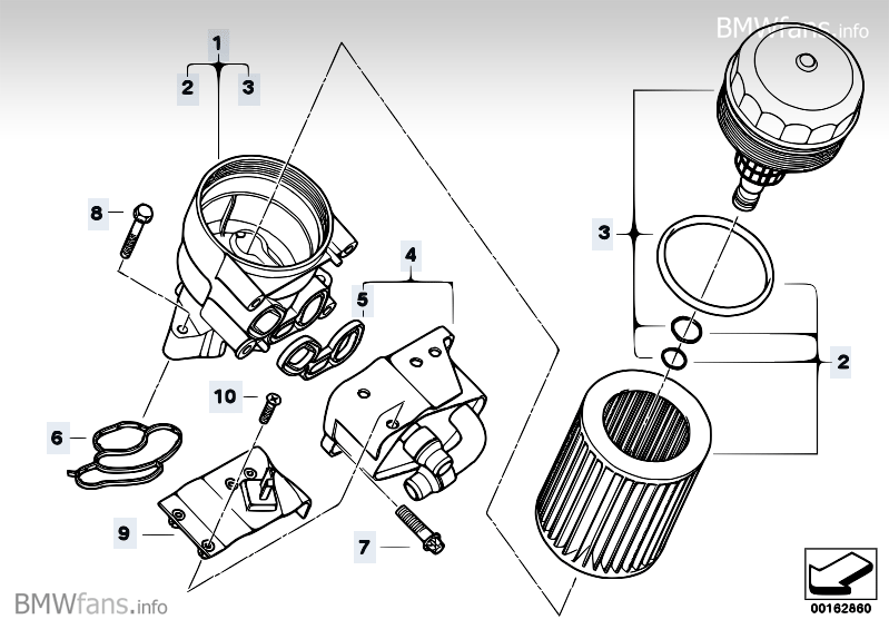 Bmw e90 oil on sale filter housing gasket