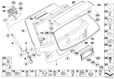Single components for trunk lid