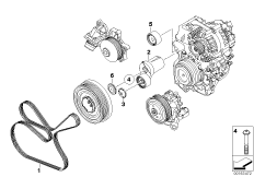 Belt drive for air cond & power steering