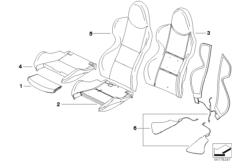 Sports seat upholstery parts