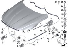 Engine hood/mounting parts