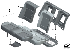 Seat, rear, basic, cushion parts