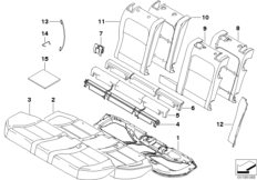 Upholstery parts for rear seat