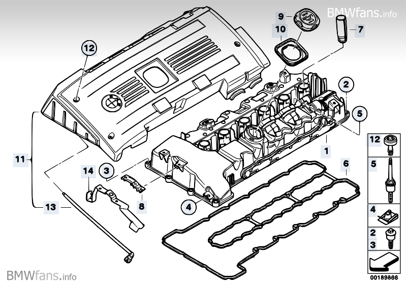 Cylinder head cover BMW X6 E71, X6 35iX (N54) — BMW parts catalog