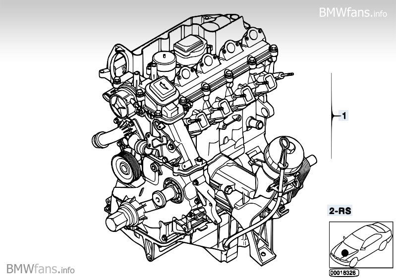 Short Engine BMW 3' E46, 320d (M47) — BMW parts catalog