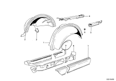 Rear wheelhouse/entrance parts