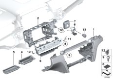 Mounting parts, instr. panel, bottom II