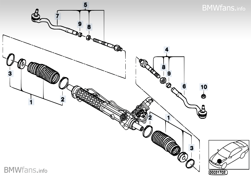 Jual steering rack bmw e46