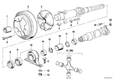 Drive shaft, univ.joint/centre mounting