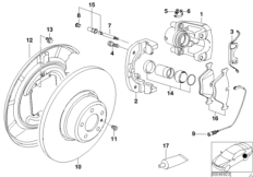 Rear wheel brake-brake pad sensor