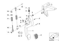 Pedals-supporting bracket/clutch pedal