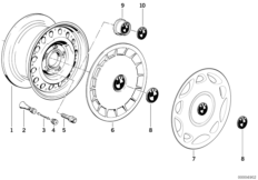 Колесный диск стальной, дизайн 1