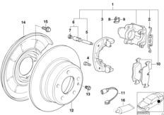 Rear wheel brake-brake pad sensor
