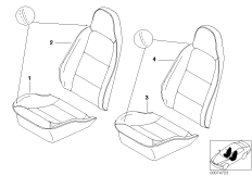 Indiv.basic seat, upholst. sections/welt