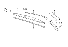 Single components for wiper arm