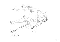 Rr axle support, wheel susp., whl bearing