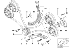 Timing gear, timing chain, cyl. 5-8