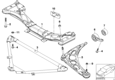 Front axle support/wishbone