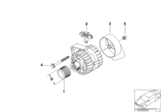 Alternator single parts, 90/110A Bosch